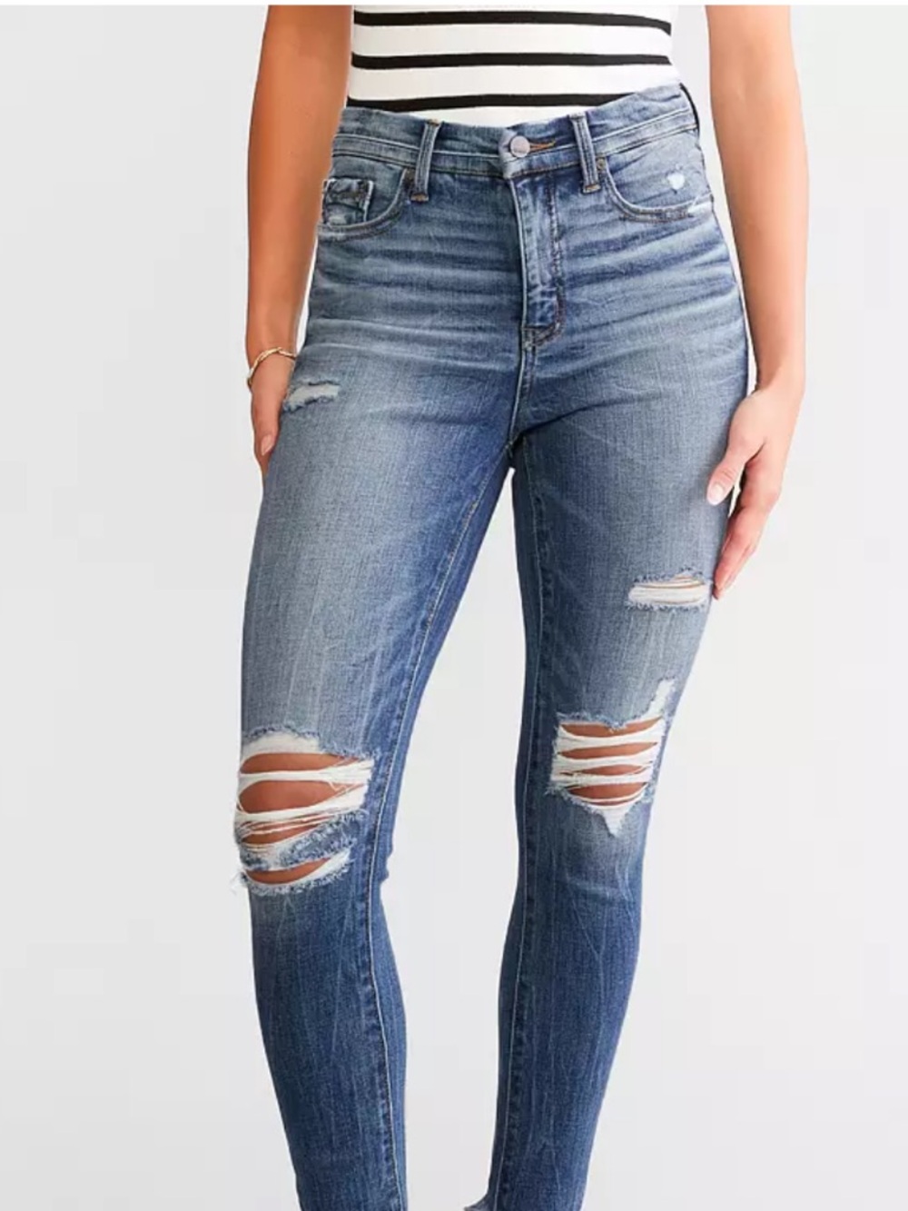 Buckle Black Fit No.75 Skinny Jeans Destruction Women's Size 26 x 29 Stretch